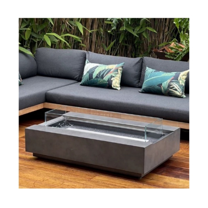 Outdoor Furniture With Fire Pit - เตาผิงเหล็กคอร์เทนสมัยใหม่ ชุดเฟอร์นิเจอร์กลางแจ้งแบบใช้แก๊ส โต๊ะเตาผิงขนาดใหญ่ เตาผิงแก๊สขนาดใหญ่
