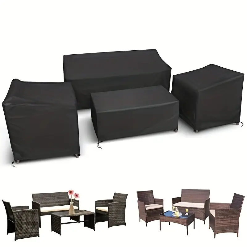 Outdoor Furniture Bali - 4 ชิ้น/เซ็ต Patio เฟอร์นิเจอร์ครอบคลุม,Heavy Duty กันน้ํากลางแจ้งเฟอร์นิเจอร์ครอบคลุม,หวายกลางแจ้งเฟอร์นิเจอร์