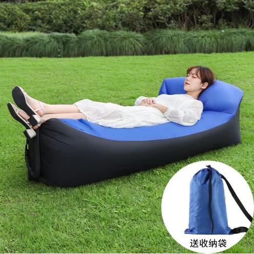 Outdoor Daybed Furniture - เก้าอี้อาบแดดหมอนสไตล์โซฟาเป่าลมกลางแจ้งแบบพกพาLazy AirโซฟาเตียงพับInflatable Sleeping Bag Recliner Daybed