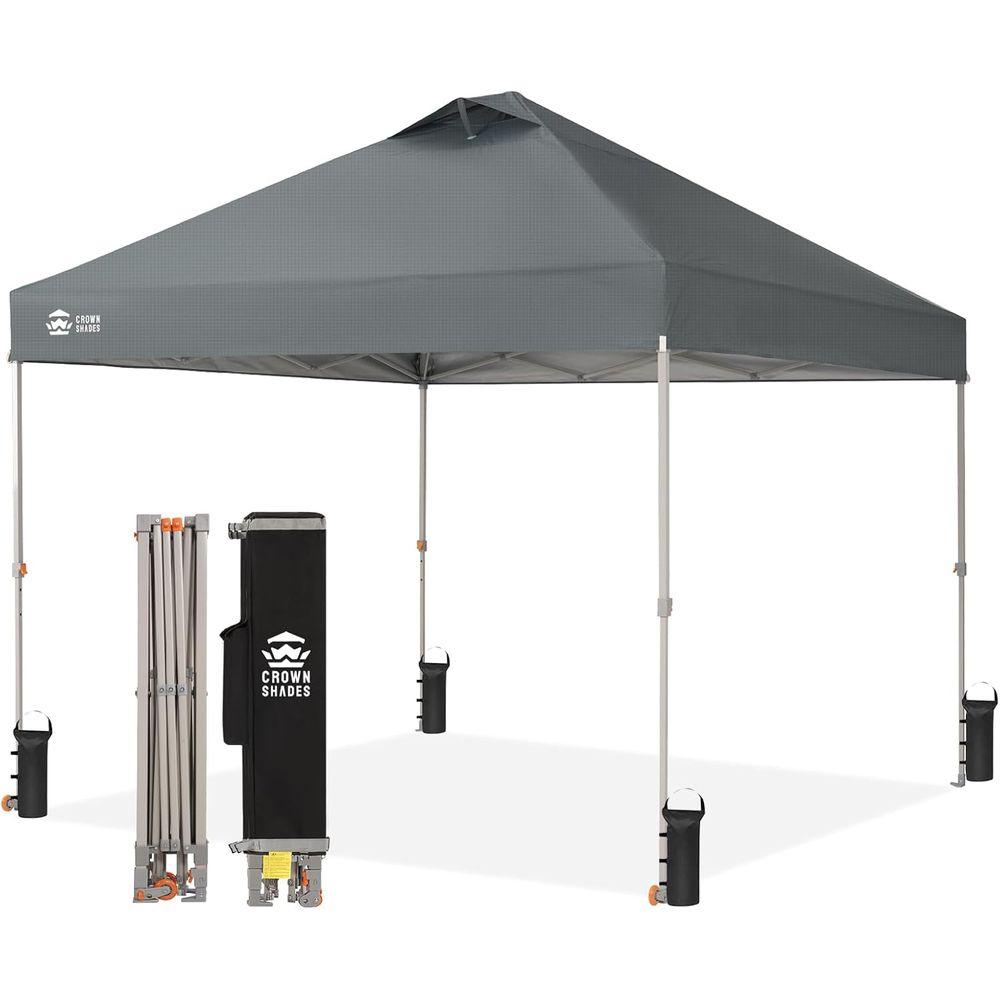Outdoor Furniture Rooms To Go - เต็นท์ทรงสี่เหลี่ยม 10x10 ฟุต, เต็นท์ชายหาดพร้อมระบบติดตั้งง่าย - ใช้เป็นร่มกันแดดกลางแจ้งหรือสำหรับงานอีเว้นท์