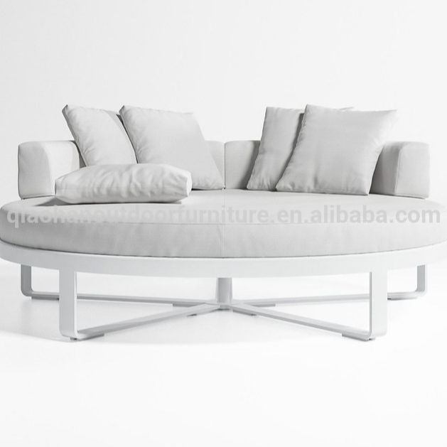 Outdoor Daybed Furniture - เฟอร์นิเจอร์อลูมิเนียมหรูหราสำหรับกลางแจ้ง เฟอร์นิเจอร์หวายสำหรับลานบ้าน เตียงอาบแดดทรงกลมพร้อมหลังคา เฟอร์นิเจอร์สวน เฟอร์นิเจอร์ริมสระน้ำ คลับ