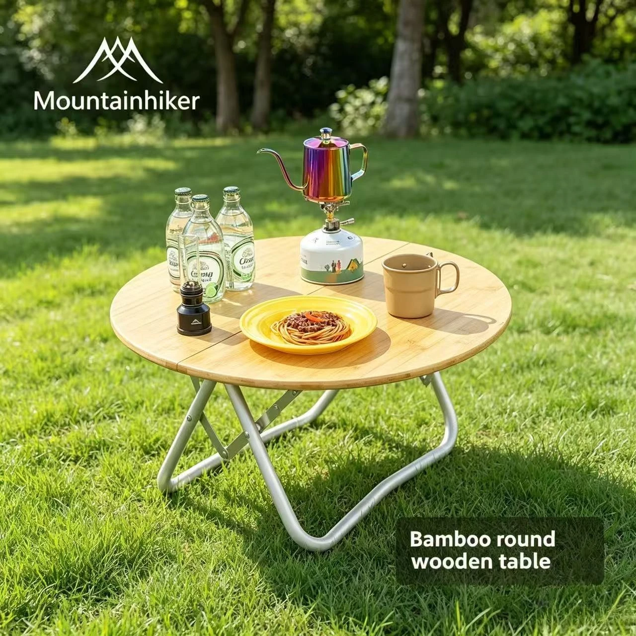 Outdoor Furniture Australia - MOUNTAINHIKER โต๊ะตั้งแคมป์แบบพกพา โต๊ะกลมพับได้ ปรับระดับได้ โต๊ะขนาดเล็ก น้ำหนักเบา