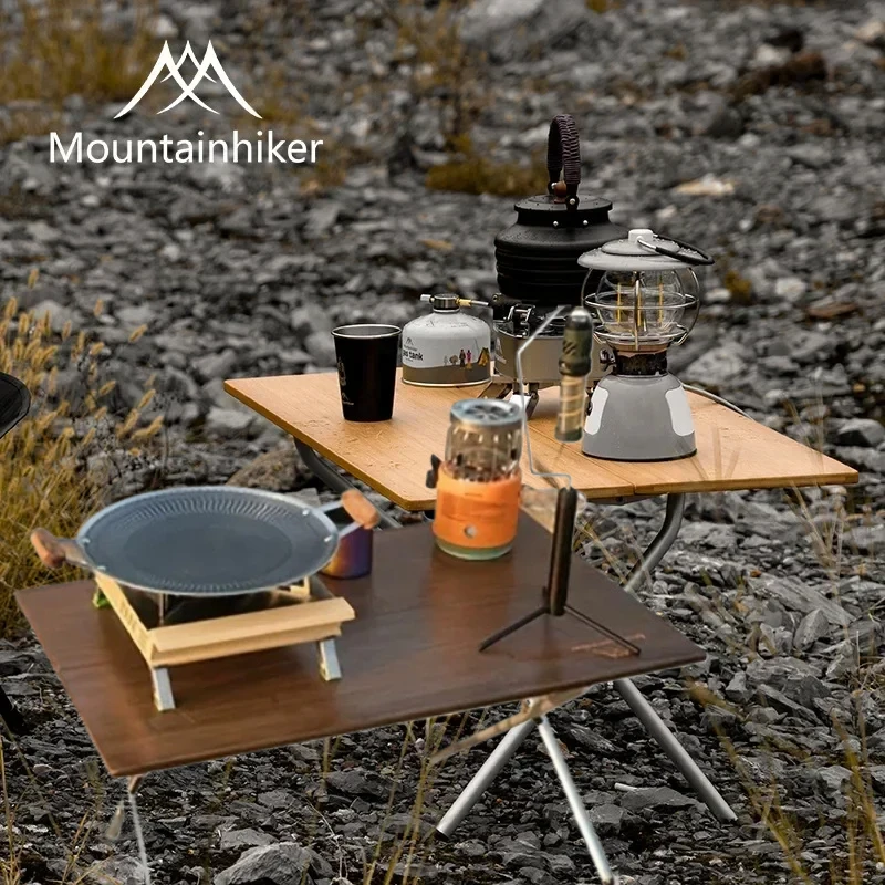 Outdoor Furniture Australia - MOUNTAINHIKER โต๊ะพกพาสำหรับตั้งแคมป์กลางแจ้งรุ่นอัพเกรด ดีไซน์พับได้ขนาดกะทัดรัด เหมาะสำหรับปิกนิก บาร์บีคิว เดินป่า