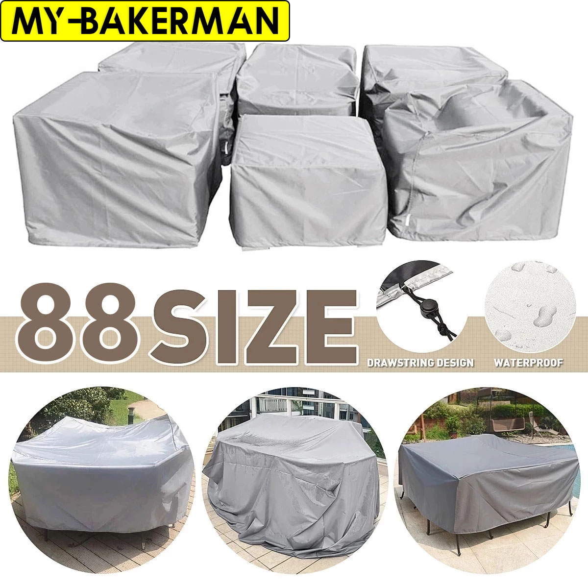 Outdoor Furniture Bali - ผ้าคลุมเฟอร์นิเจอร์นอกบ้านกันน้ํา, ชุดเฟอร์นิเจอร์นอกบ้านผ้าคลุมชุดโซฟาแบบตัดกลางแจ้ง, โต๊ะลานและชุดเก้าอี้