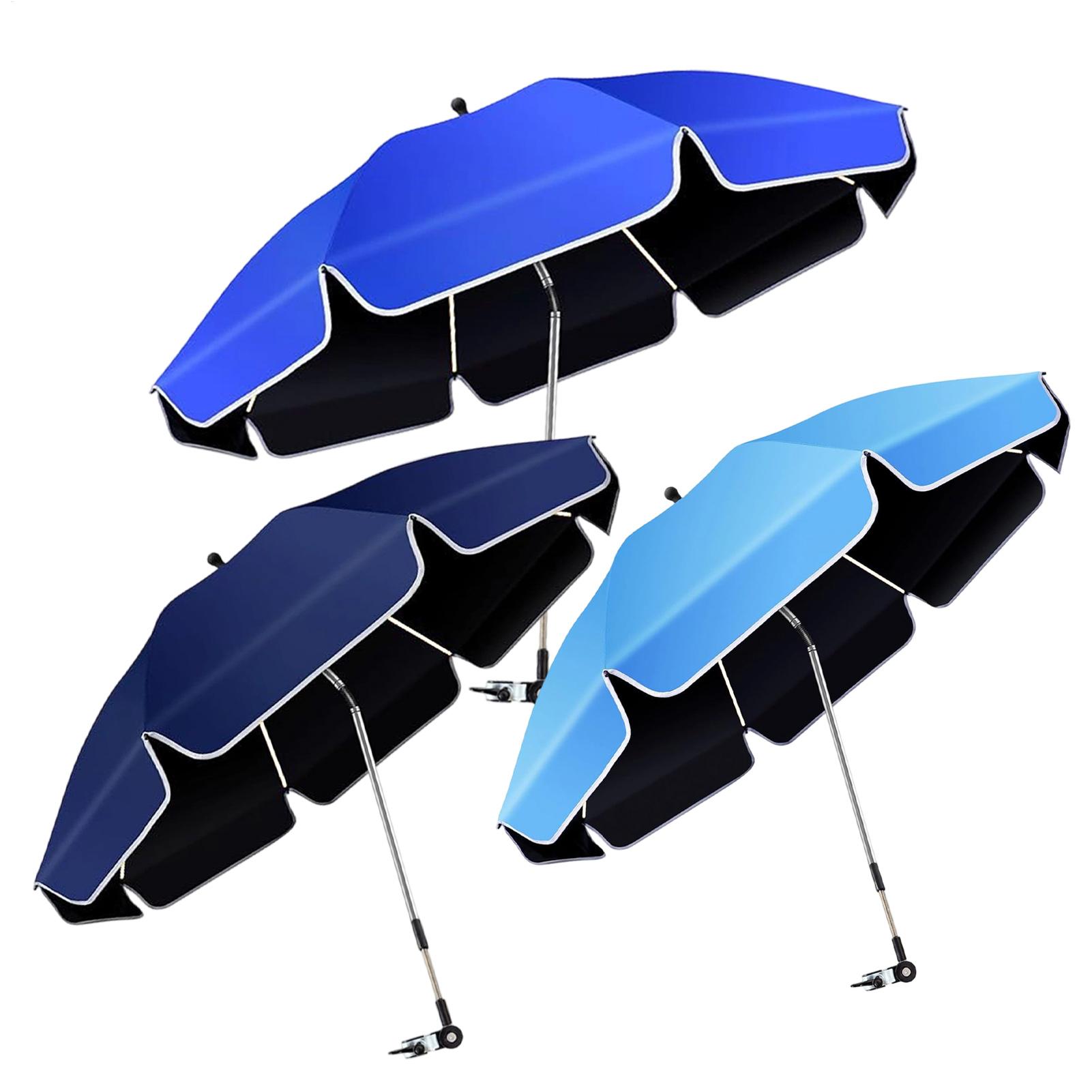 Outdoor Furniture With Umbrella - ร่มชายหาดกันน้ำพร้อมที่หนีบ หมุนได้ 360 องศา ร่มตกปลาขนาด 23