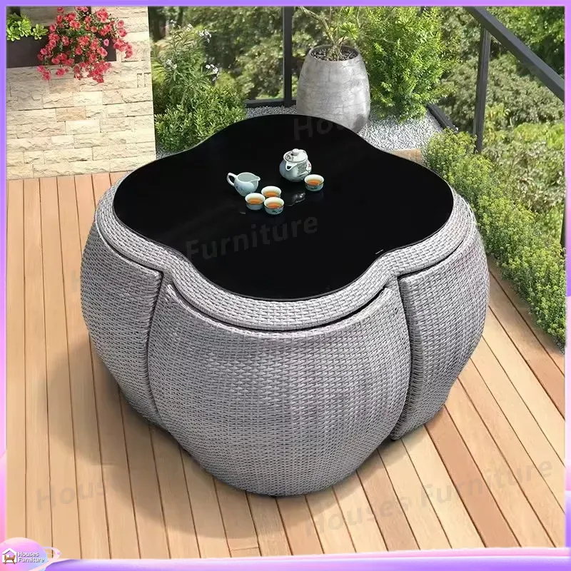 ชุดโต๊ะรับประทานอาหารหวายกลางแ - Outdoor Furniture Dining Set บทวิจารณ์และราคา