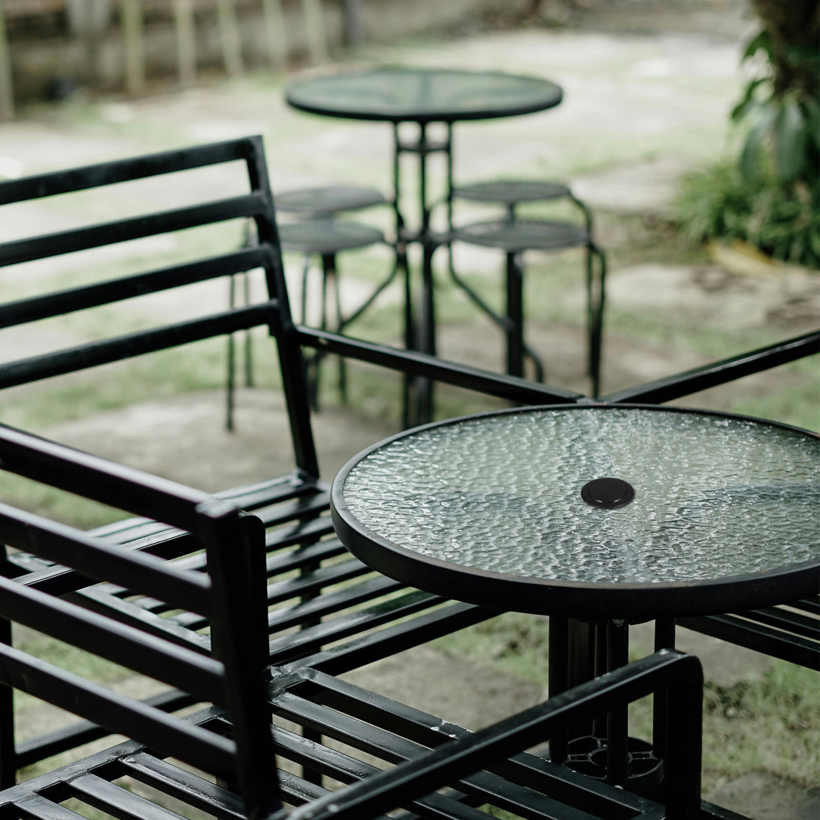 วงแหวนปิดรูร่มสนาม 2 ชิ้น สีดำ - Outdoor Furniture With Umbrella บทวิจารณ์และราคา