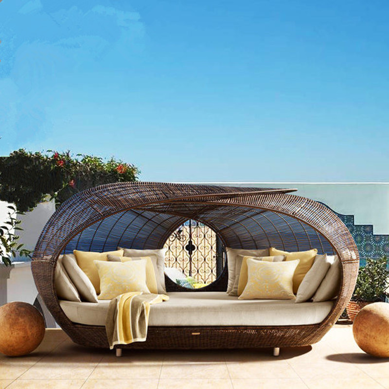 เตียงนอนกลางแจ้งหวายสังเคราะห์ - Outdoor Daybed Furniture บทวิจารณ์และราคา