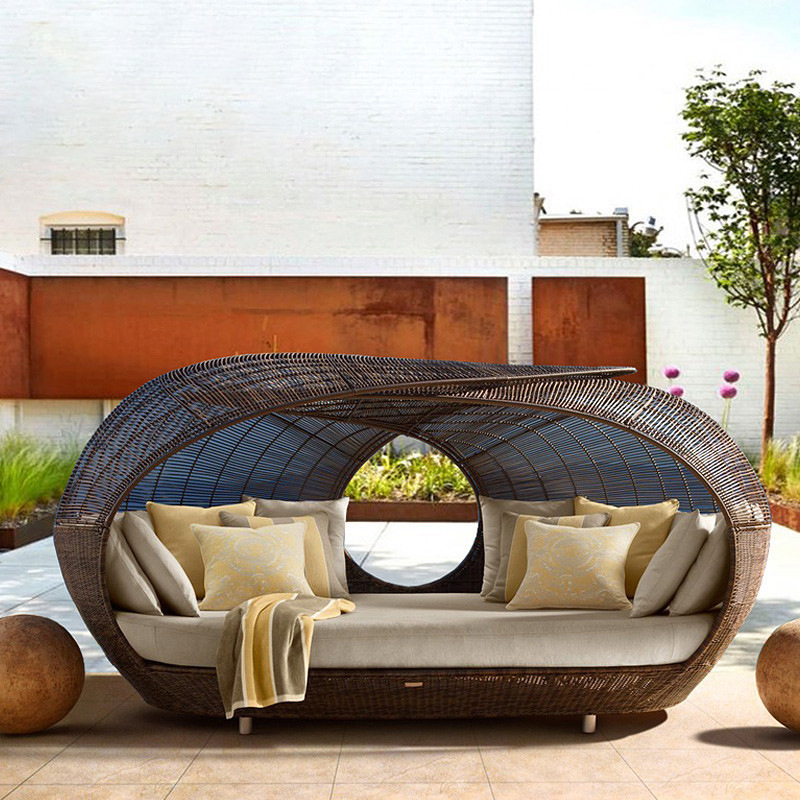 เตียงนอนกลางแจ้งหวายสังเคราะห์ - Outdoor Daybed Furniture บทวิจารณ์และราคา