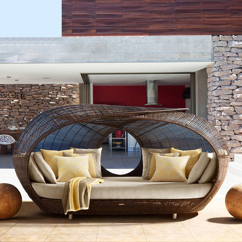 เตียงนอนกลางแจ้งหวายสังเคราะห์ - Outdoor Daybed Furniture บทวิจารณ์และราคา