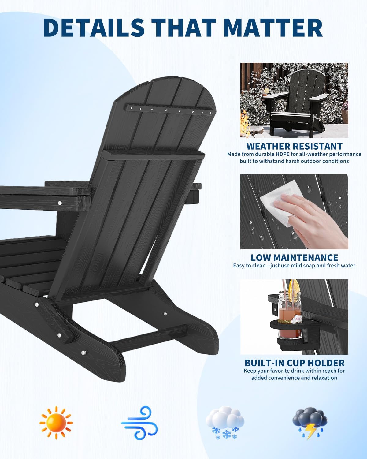 เก้าอี้ Adirondack พับได้ ทำจา - Deck Chair Lounger บทวิจารณ์และราคา