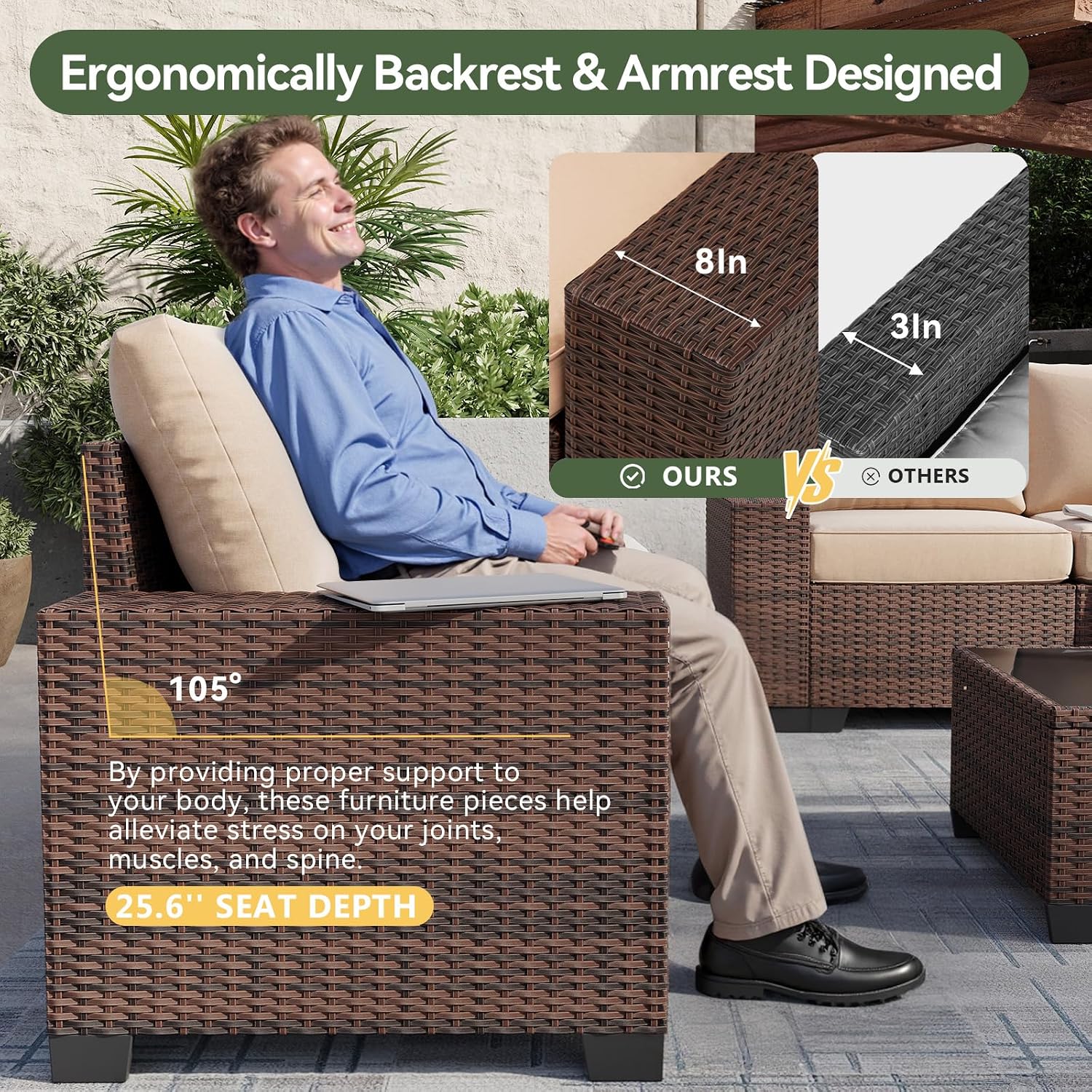 ชุดเฟอร์นิเจอร์ลานบ้าน 7 ชิ้น  - Outdoor Furniture With Fire Pit บทวิจารณ์และราคา