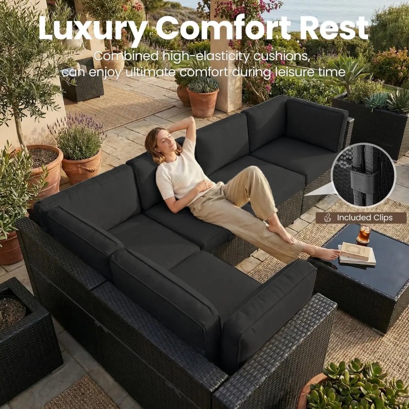 ชุดโซฟาหวายสำหรับลานกลางแจ้ง 8 - Outdoor Furniture With Fire Pit บทวิจารณ์และราคา