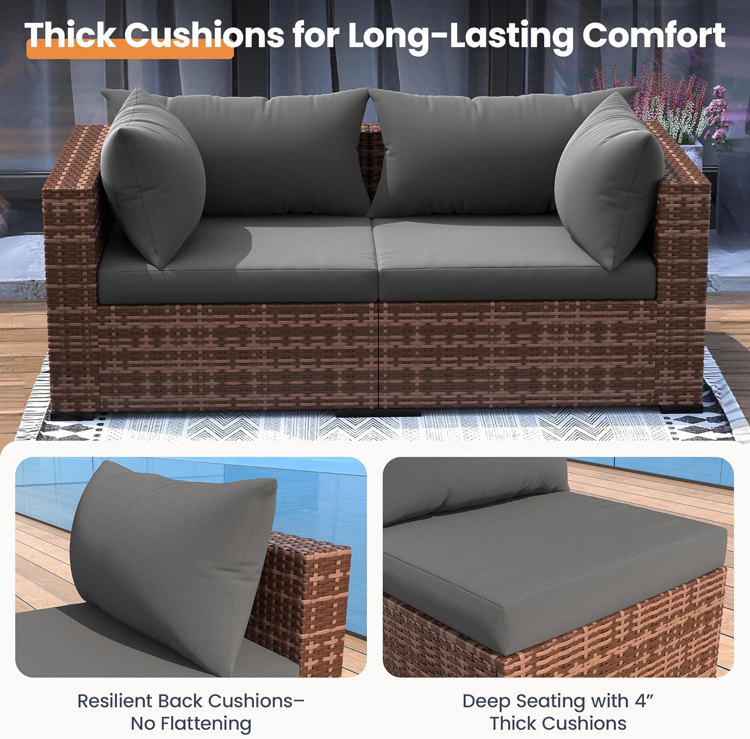 ชุดโซฟาแบบแยกส่วน 5 ชิ้น สำหรั - Outdoor Furniture With Fire Pit บทวิจารณ์และราคา