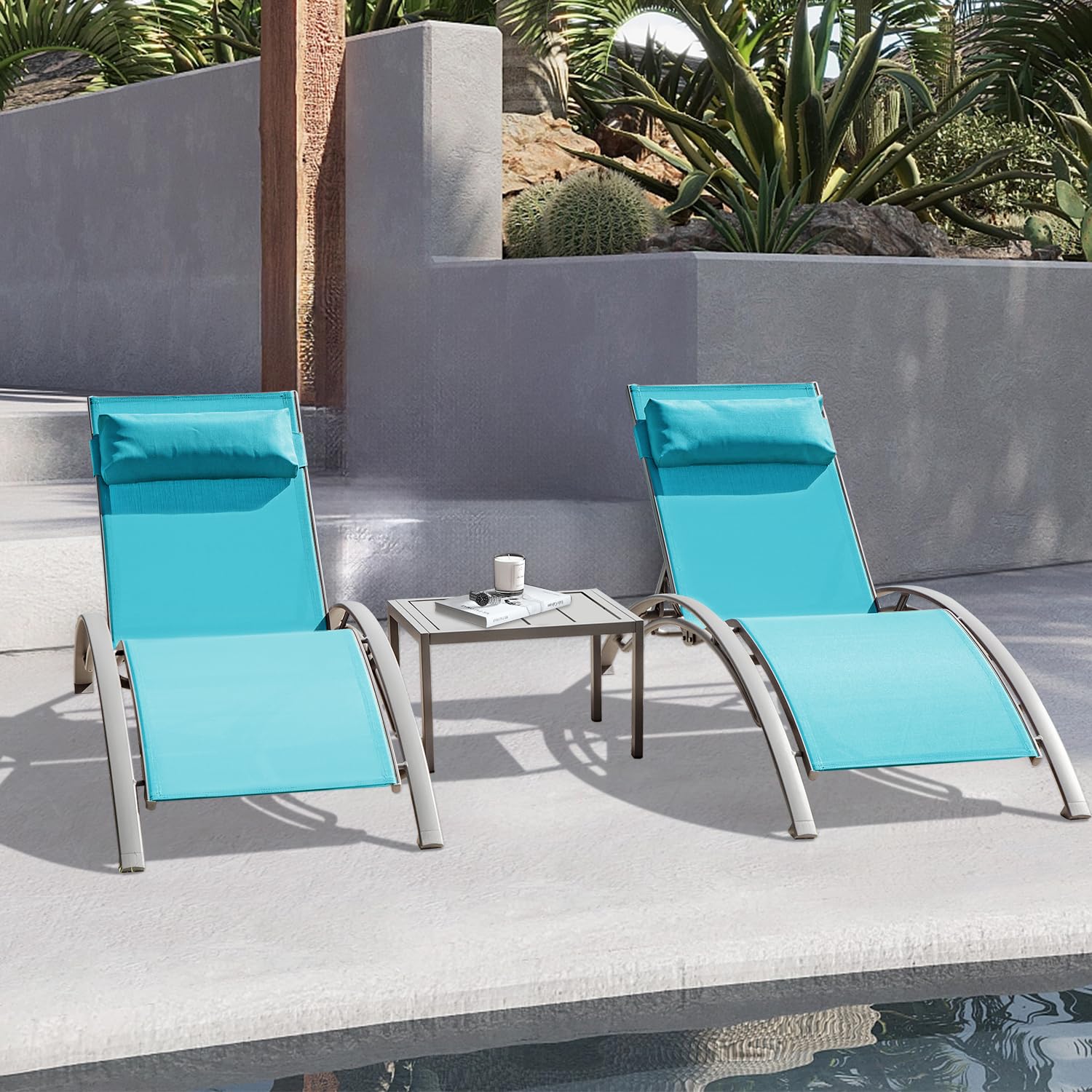 ชุดเก้าอี้พักผ่อนกลางแจ้งอลูมิ - Deck Chair Lounger บทวิจารณ์และราคา