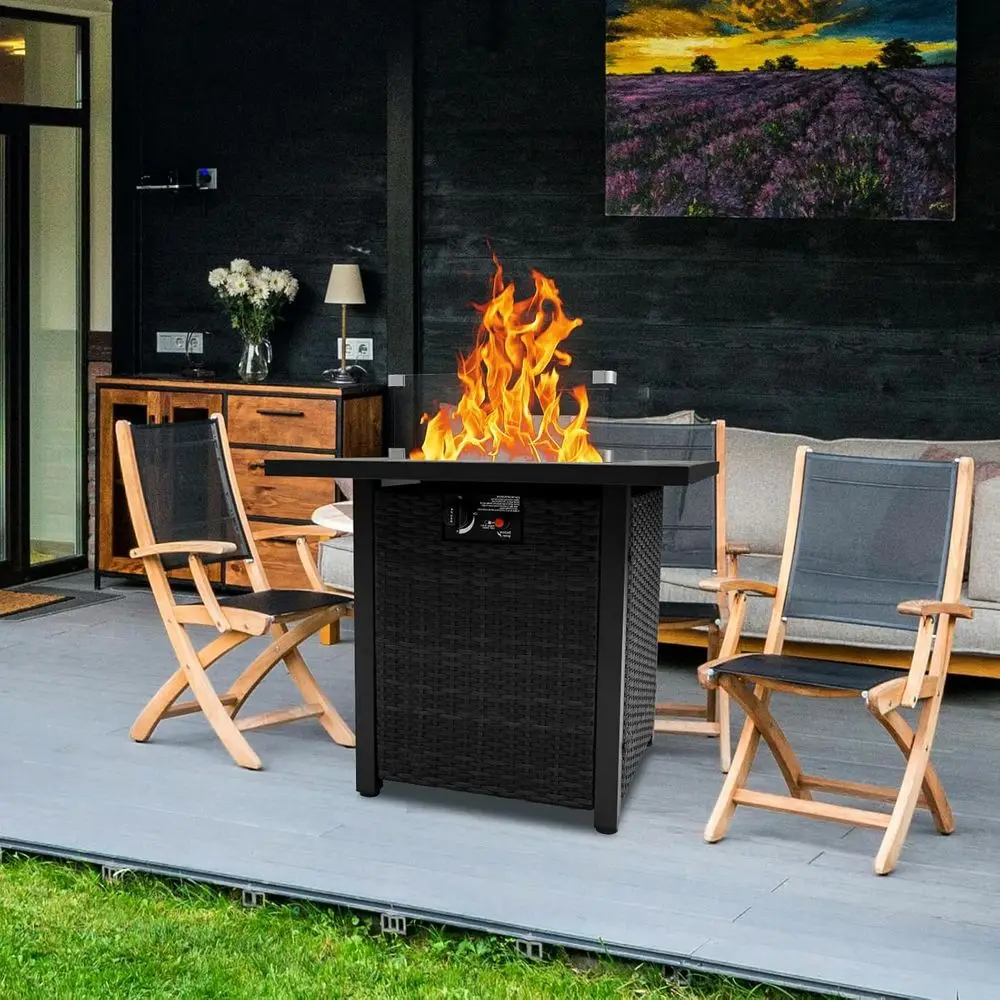ชุดเฟอร์นิเจอร์หวายสำหรับลานกล - Outdoor Furniture With Fire Pit บทวิจารณ์และราคา