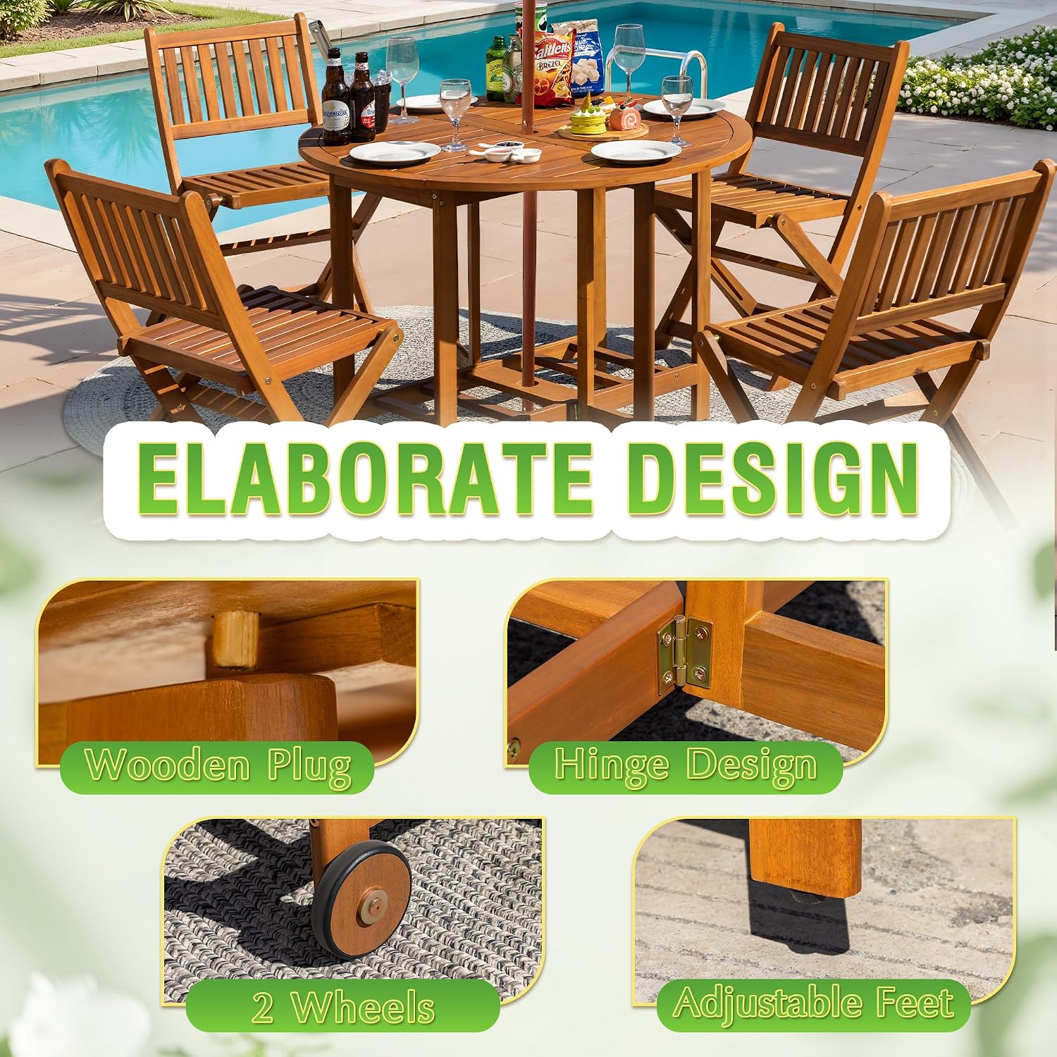 ชุดเฟอร์นิเจอร์รับประทานอาหารก - Outdoor Furniture Dining Set บทวิจารณ์และราคา