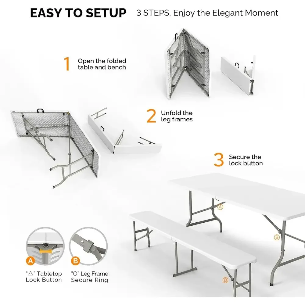 ชุดโต๊ะปิกนิกกลางแจ้งพร้อมม้าน - Outdoor Furniture Dining Set บทวิจารณ์และราคา