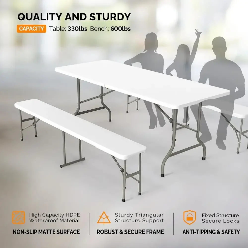 ชุดโต๊ะปิกนิกกลางแจ้งพร้อมม้าน - Outdoor Furniture Dining Set บทวิจารณ์และราคา