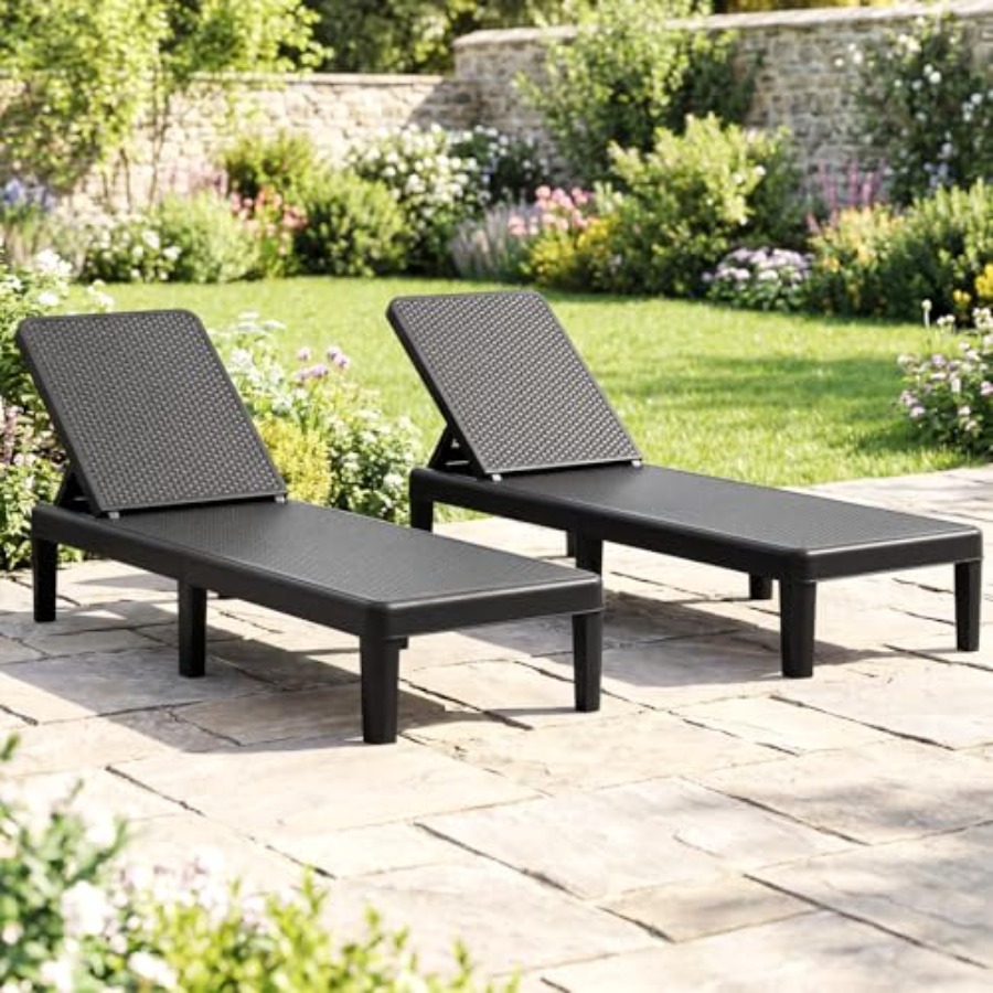 ชุดเก้าอี้นอนกลางแจ้ง 2 ตัว สำ - Deck Chair Lounger บทวิจารณ์และราคา