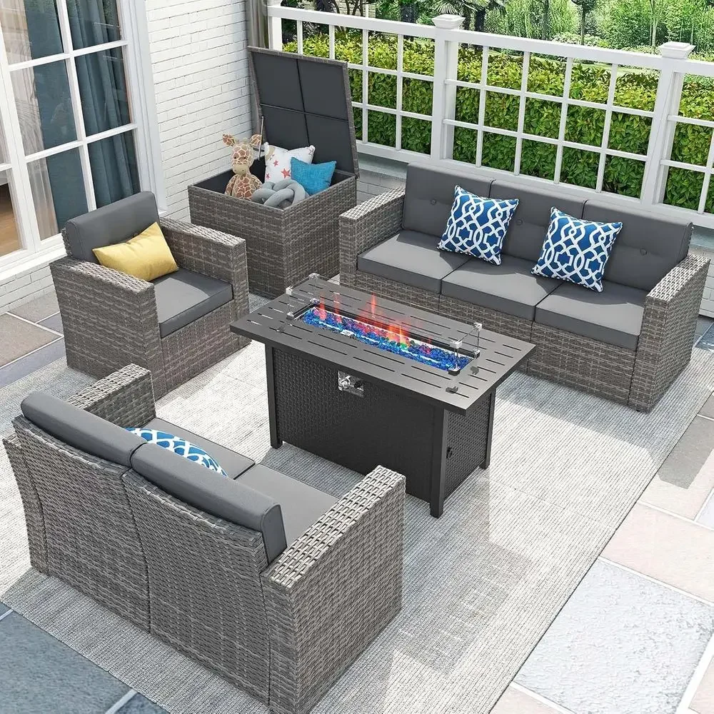 ชุดเฟอร์นิเจอร์ลานบ้าน 8 ชิ้น  - Outdoor Furniture With Fire Pit บทวิจารณ์และราคา