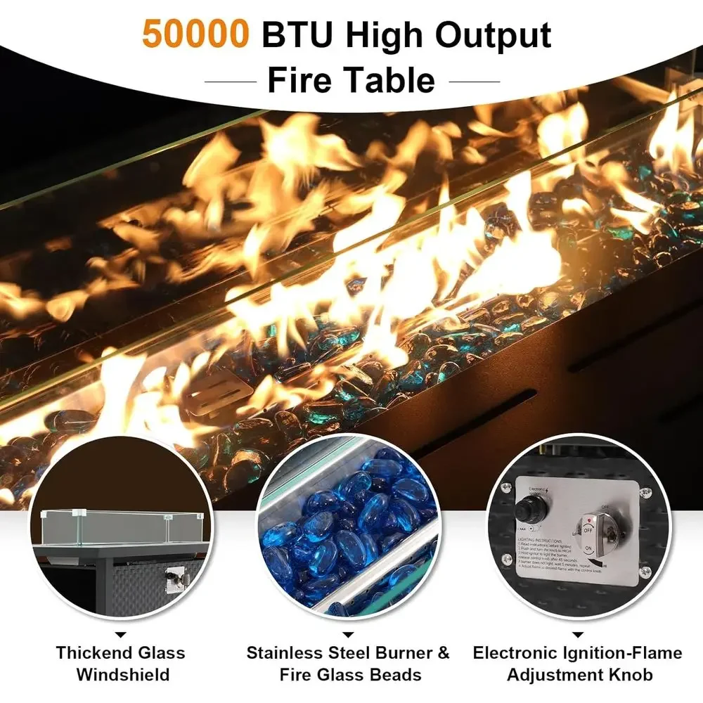 ชุดเฟอร์นิเจอร์ลานบ้าน 8 ชิ้น  - Outdoor Furniture With Fire Pit บทวิจารณ์และราคา