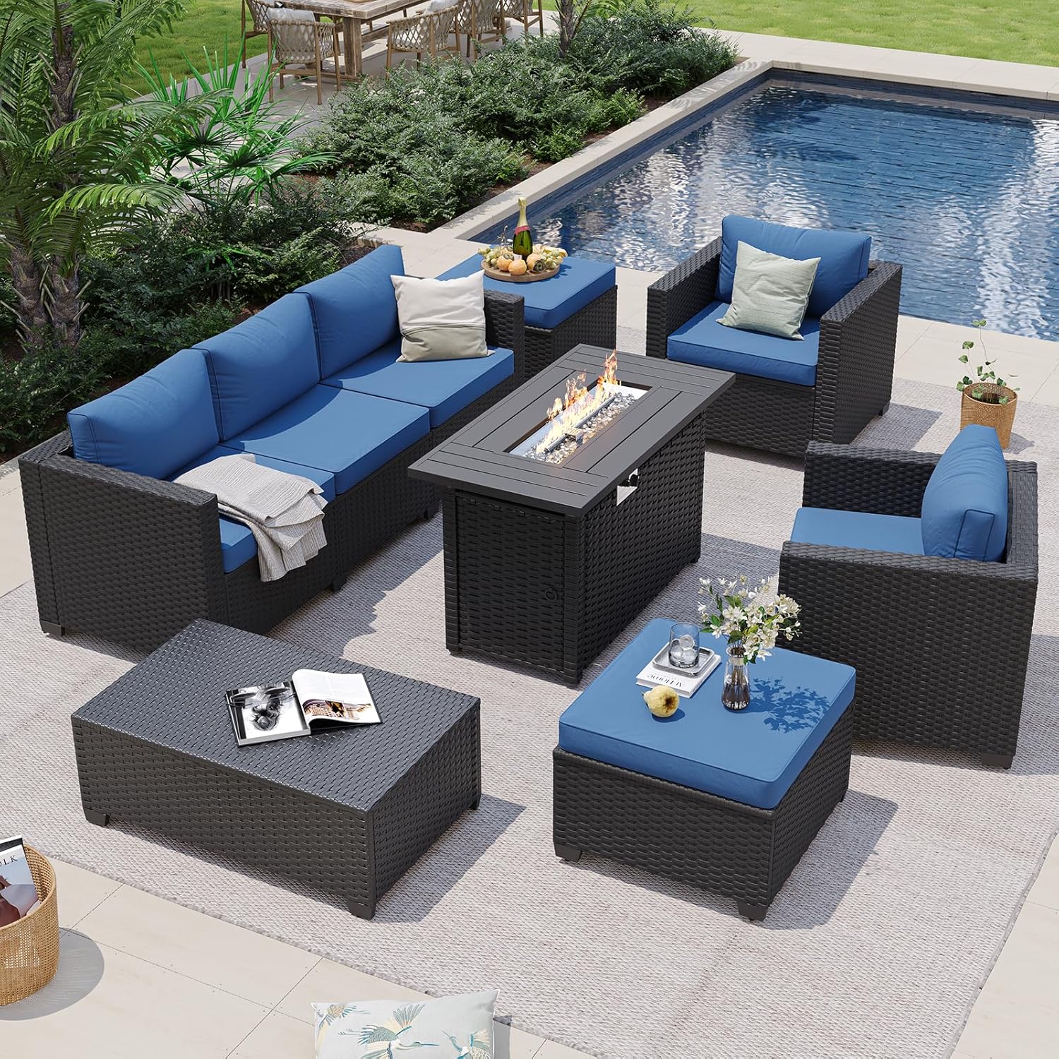 โซฟาแบบแยกส่วนสำหรับกลางแจ้งสี - Outdoor Furniture With Fire Pit บทวิจารณ์และราคา