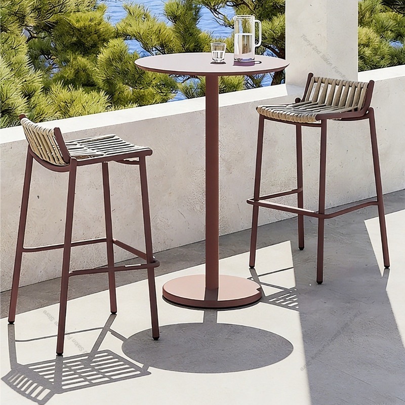 เก้าอี้บาร์อลูมิเนียมอัลลอยด์ก - Outdoor Furniture For Cafe บทวิจารณ์และราคา