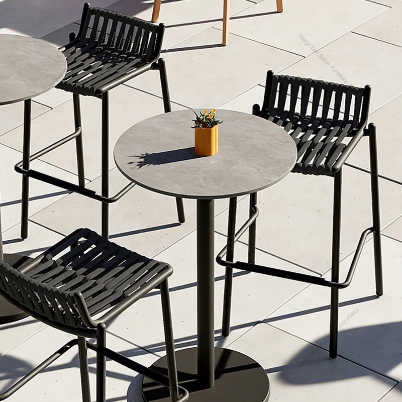 เก้าอี้บาร์อลูมิเนียมอัลลอยด์ก - Outdoor Furniture For Cafe บทวิจารณ์และราคา