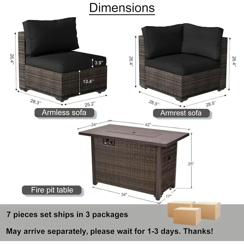 ชุดเฟอร์นิเจอร์ลานกลางแจ้ง 7 ช - Outdoor Furniture With Fire Pit บทวิจารณ์และราคา