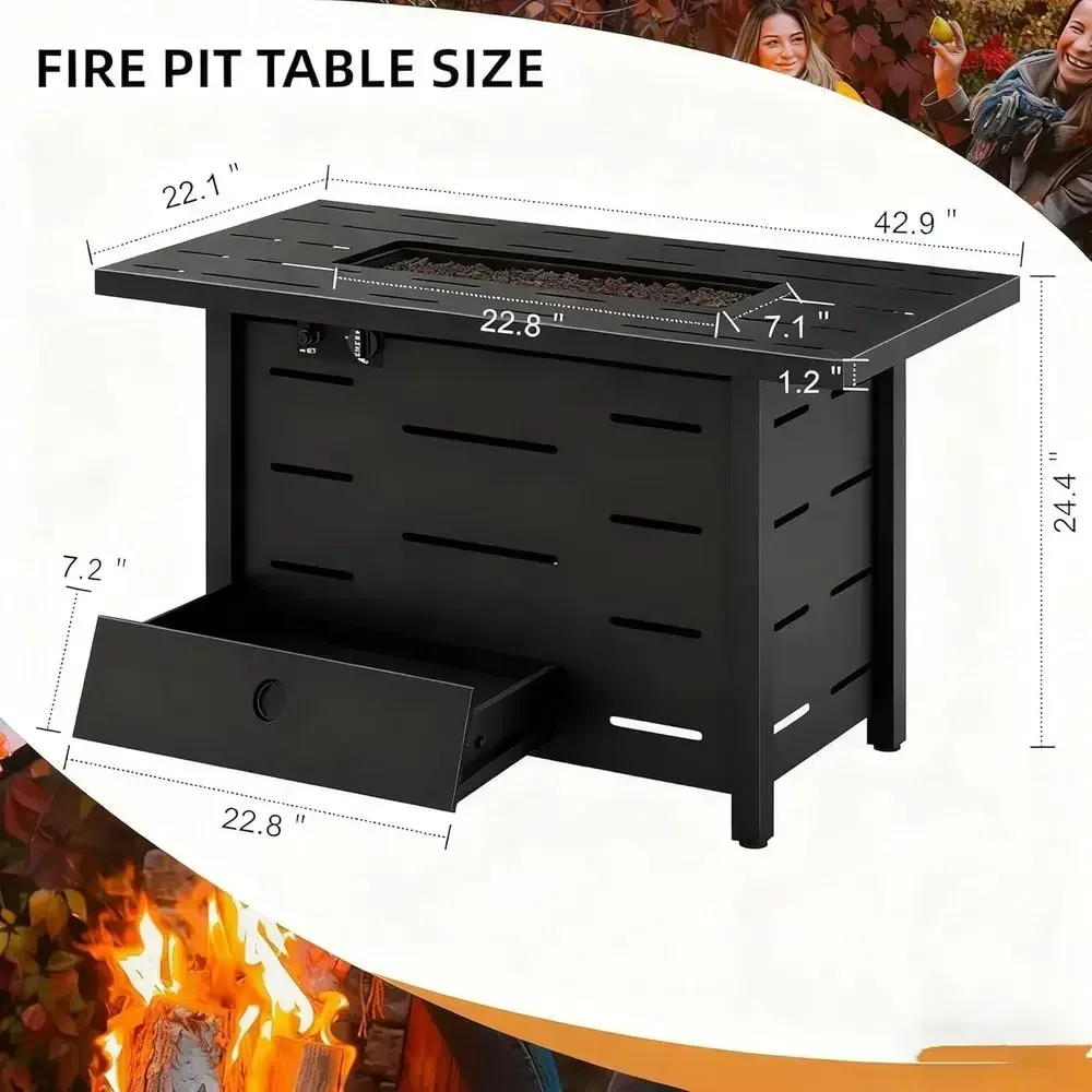 ชุดเฟอร์นิเจอร์หวายสำหรับลานกล - Outdoor Furniture With Fire Pit บทวิจารณ์และราคา