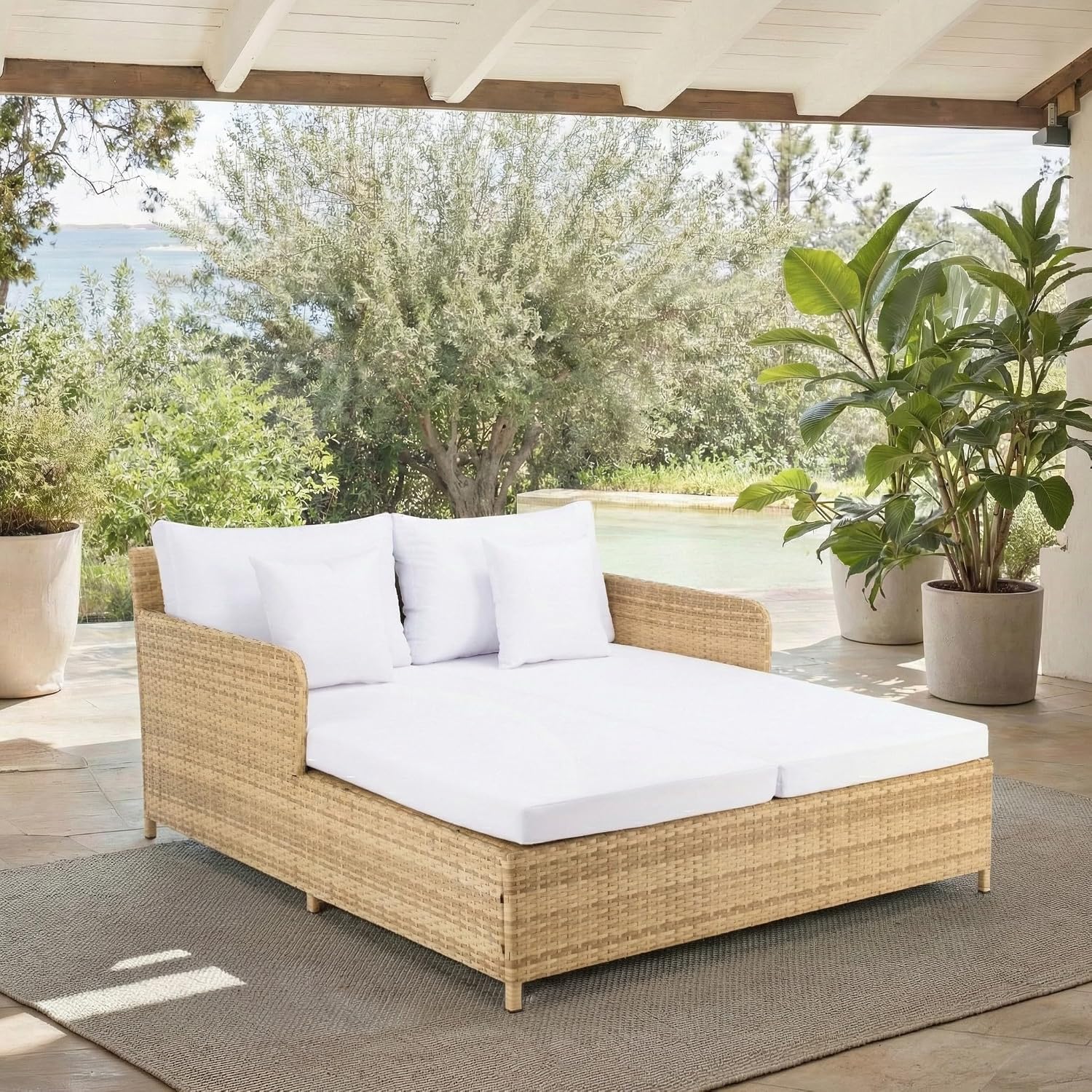 เตียงนอนกลางแจ้ง Cadeo โครงเหล - Outdoor Daybed Furniture บทวิจารณ์และราคา